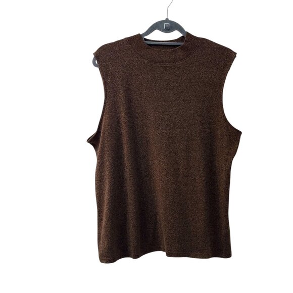 Rafaella: Long Sleeve Cardigan and Tank Set, Size 3X, Brown - Picture 6 of 8